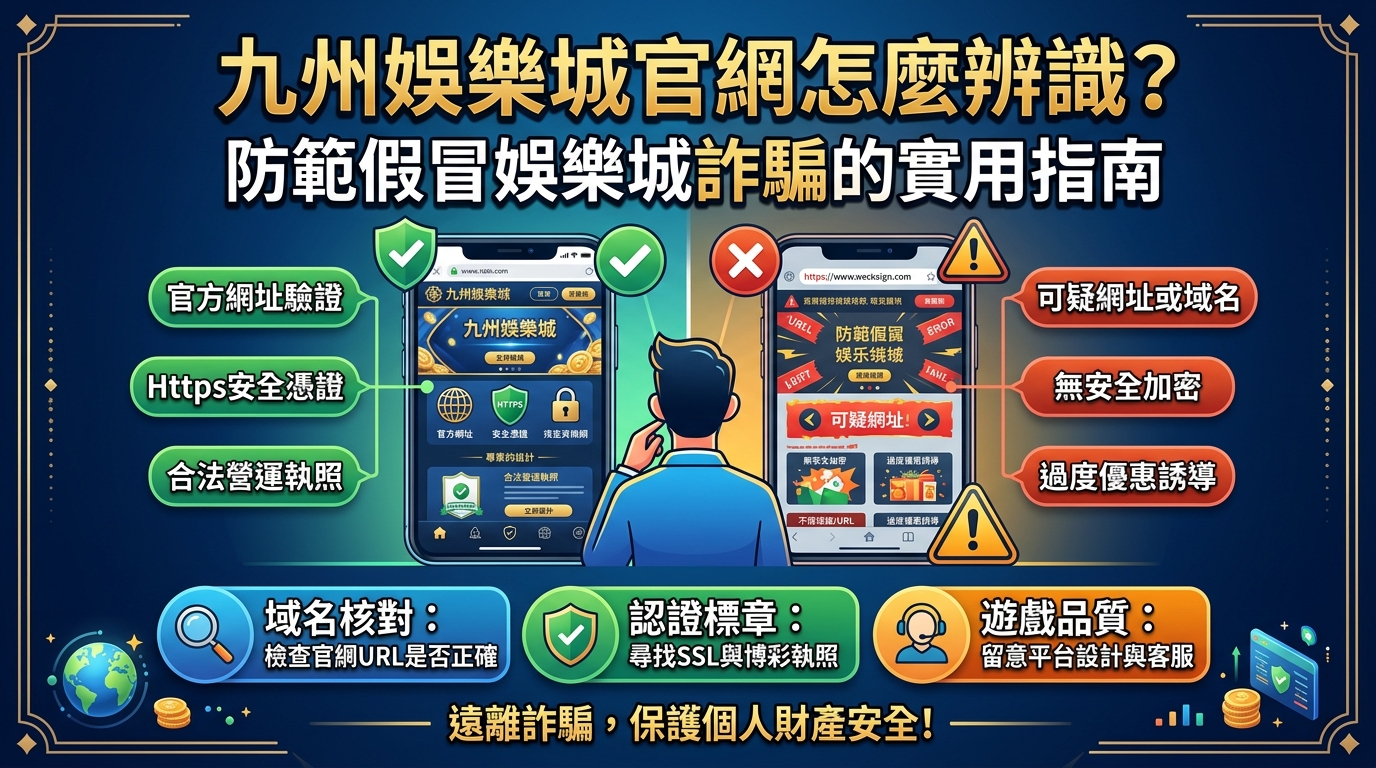 九州娛樂城官網怎麼辨識？防範假冒娛樂城詐騙的實用指南